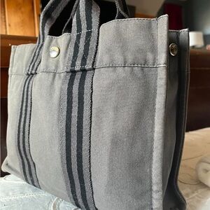 Hermes Gray Canvas PM Tote